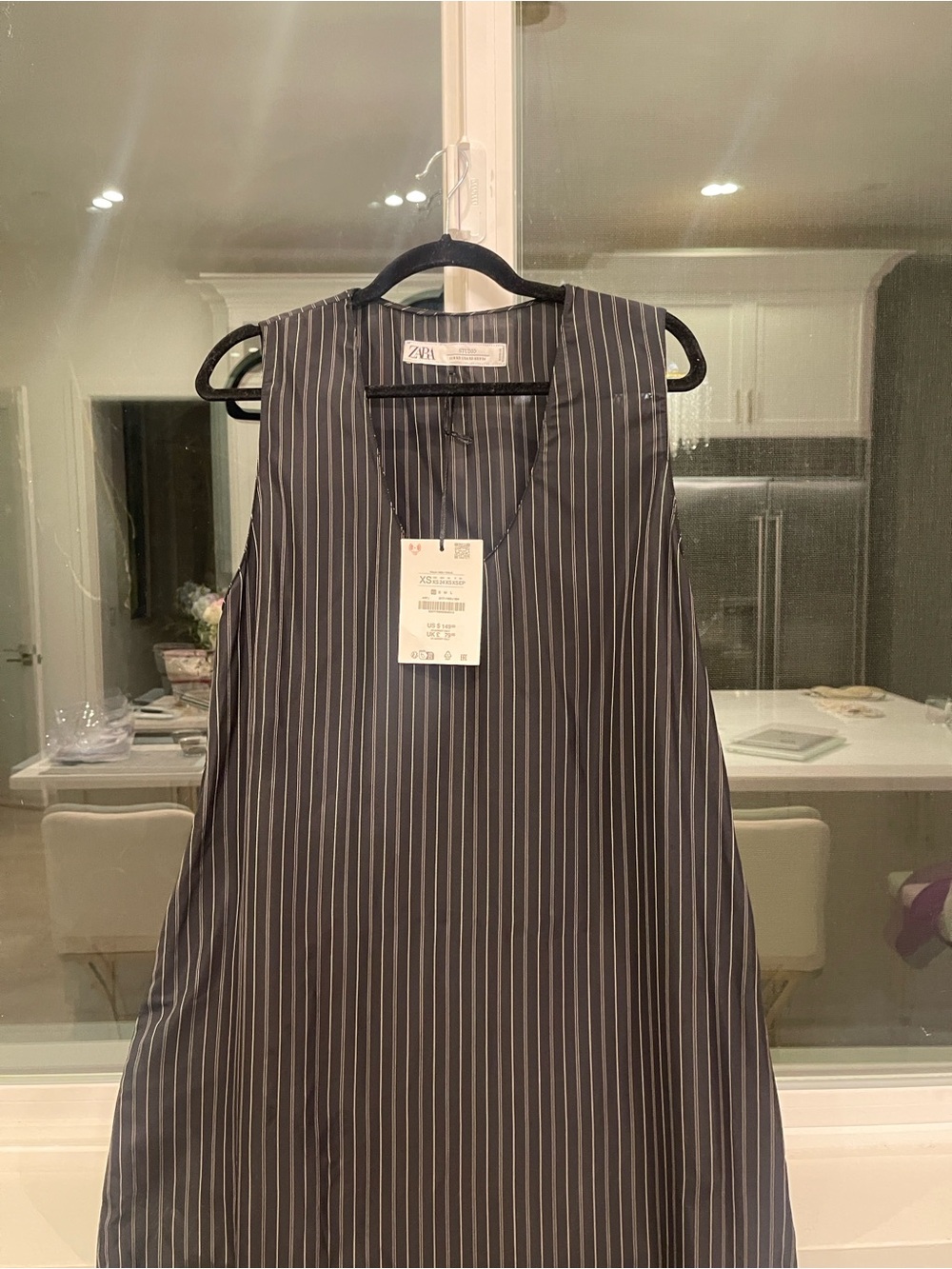 Zara Black Pinstripe Sleeveless Dress.